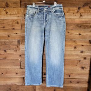 34 x 32 Rock & Roll Denim Double Barrel Straight Leg Jeans  MOS8272